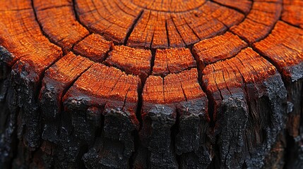 Tree ring wood texture closeup orange brown nature growth annual ring macro detailed pattern natural background