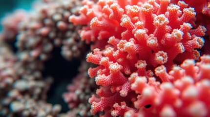 Close-up view of vibrant coral branches