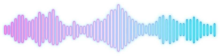 sound wave neon element, sound wave light icon