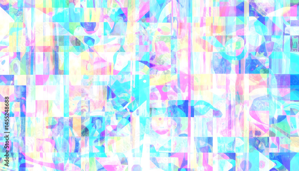 Poster iridescent glitch visual distortion a harmonious interplay of light and color creating a stunning ab