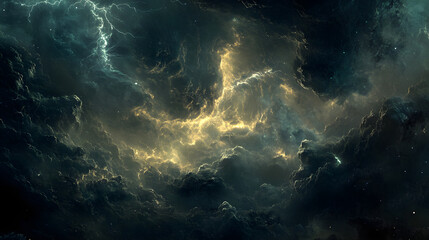 Obraz premium Electrifying Night Storm: The Majestic Dance of Lightning and Thunder