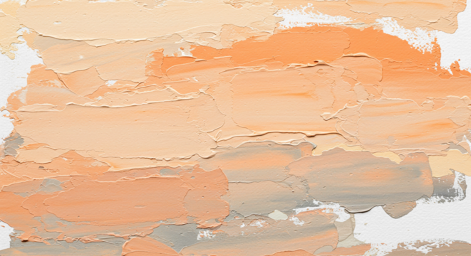 Textured Orange and Yellow Abstract Painting on Transparent Background
