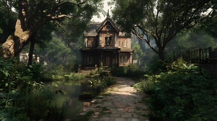 Daylit Dwelling Crafting Illusions with Shimmering Glass Facades and Subtle Light Bends Across Modern Geometry