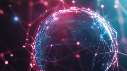 Obraz premium Digital sphere network illustration