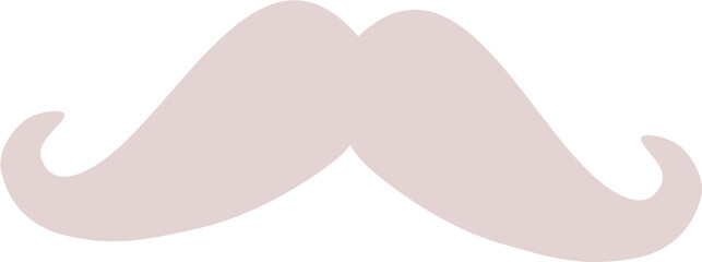 Light Beige Mustache Clipart - Simple, Elegant Facial Hair Illustration
