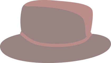 Stylish Fedora Hat Illustration: Soft Hues and Simple Design