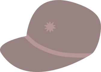 Mauve Baseball Cap with Delicate Star Design - Flat Illustration