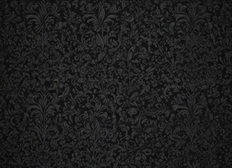 Intricate black damask wallpaper, seamless floral vines , vintage, intricate, abstract