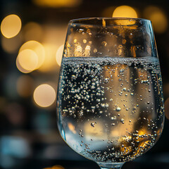 Sparkling water in glass