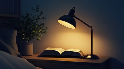 Bedroom interior table lamp