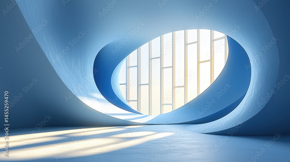 Poster dynamic kenmima background showcasing realistic 4k side angle view of abstract shapes in a bright, m