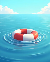 Naklejka premium Buoy with Water Ripples