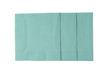 Green paper handkerchiefs isolated on white, top view