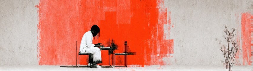 Vintage Comic Flair: A Dramatic Artistic Scene Capturing a Creative Moment with Bold Colors and Strong Visual Elements