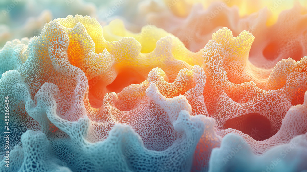 Poster artistic kenmima rende displaying a realistic coral reef texture in 4k resolution showcasing an intr