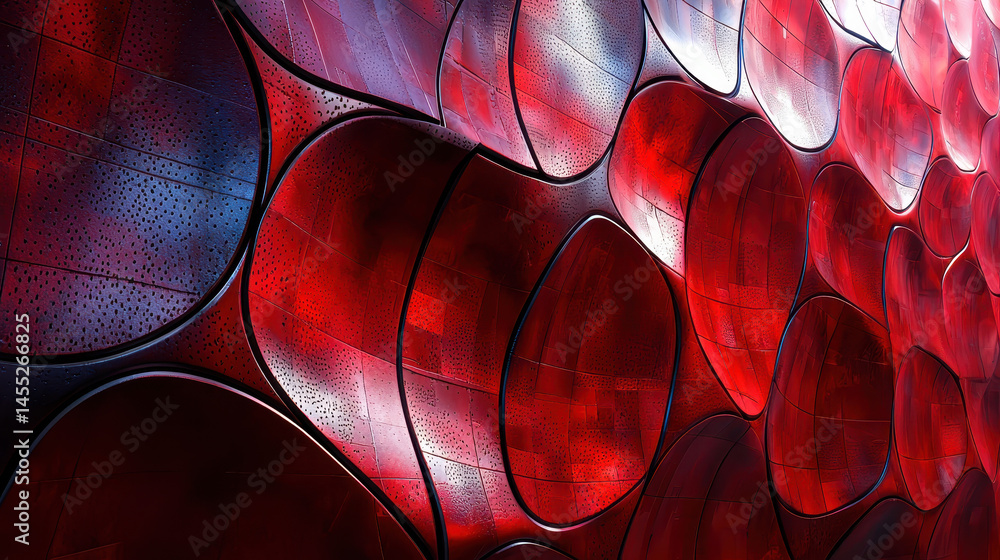 Poster realistic 4k 3d abstract background showcasing side angle views and kenmima patterns with dynamic re