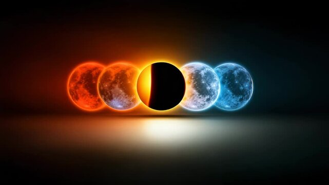 Cosmic Transition of Celestial Bodies in Vivid Colors and Brightness