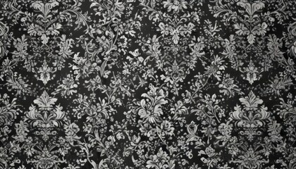 Intricate black & white damask, seamless floral & geometric pattern ,  classic,  flower,  damask