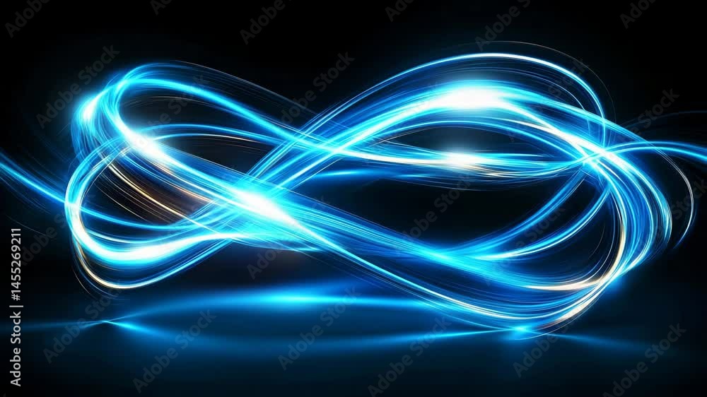 Poster vibrant blue light swirls creating dynamic abstract background