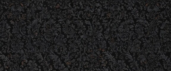 Fototapeta premium Intricate black damask, seamless floral vines , gothic, vines, design