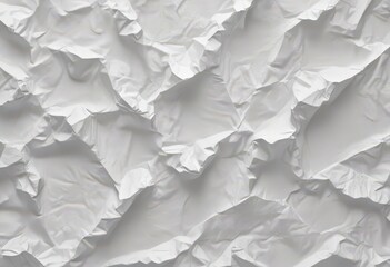 Obraz premium Crisp white crumpled paper texture; background, poster, wrinkled, crease, folds, blank, surface, backdrop, art, fold, abstract
