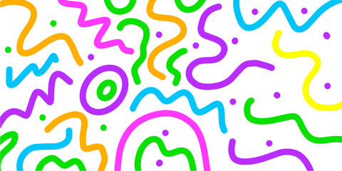 Fun colorful scribble background for Cards, Posters, Flyers, Discs. Editable Background with Clipping Mask. Vector.