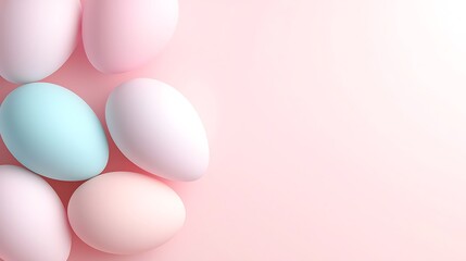 Pastel Easter Eggs on Pink Background