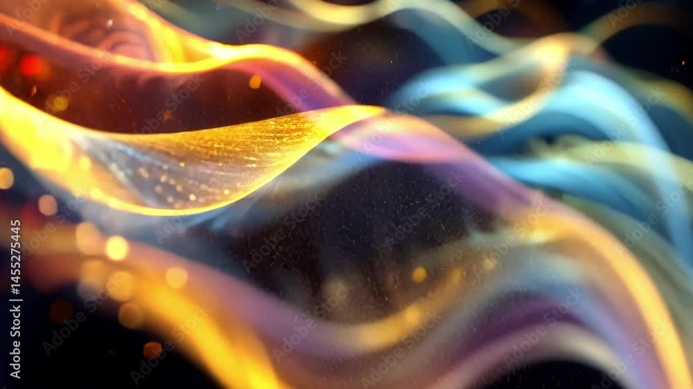 Poster dynamic flow of abstract colorful waves vibrant visual experience of energy and movement, captivatin