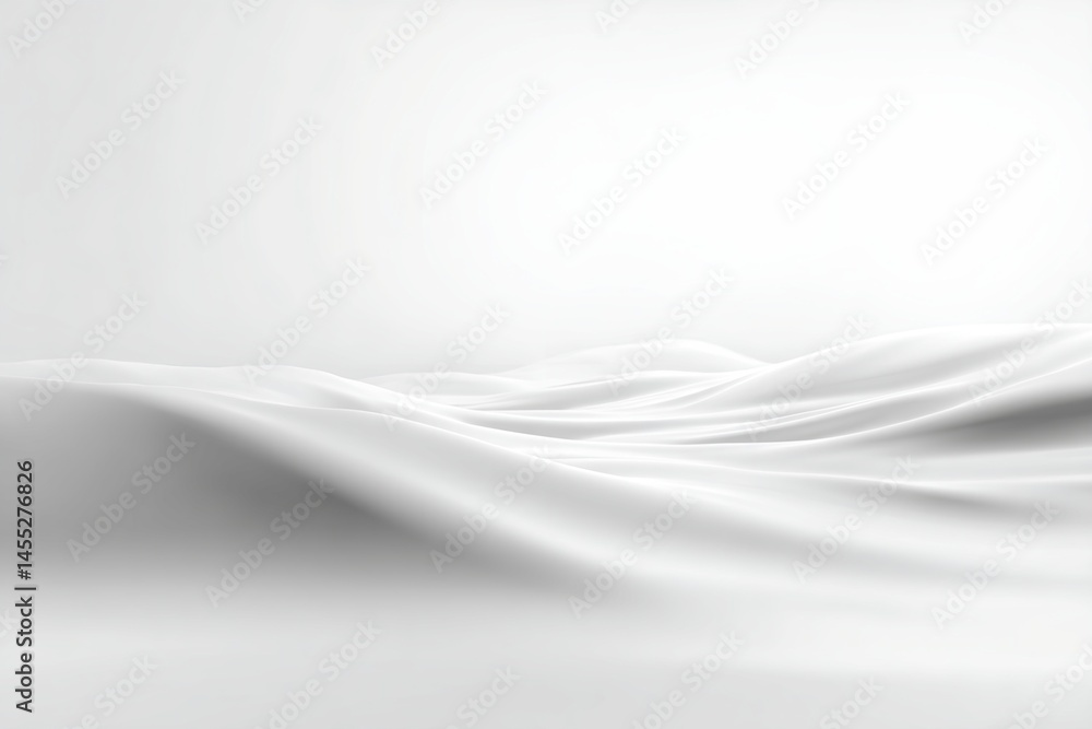 Poster digital rendering of undulating white fabric
