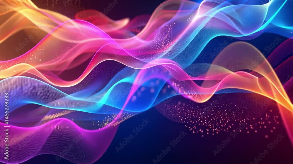 Poster colorful abstract design vibrant waves of light and motion create fluid background pattern full of e