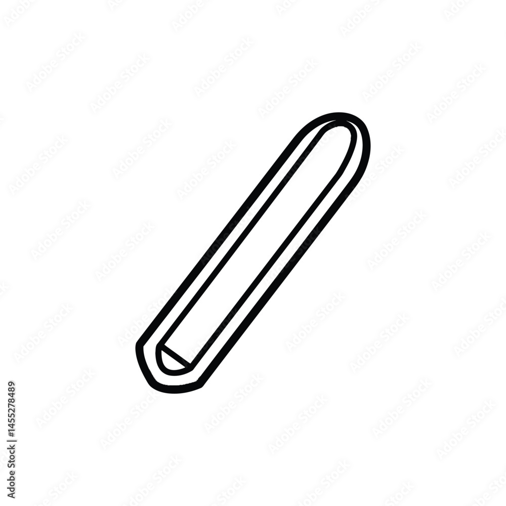 Poster single white pill outline isolated on a transparent background design element