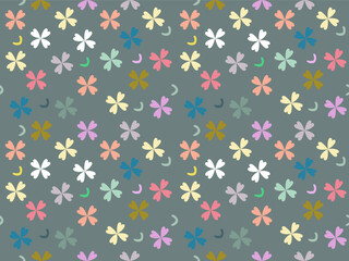 Seamless floral vector design with spring flowers and star shapes for textile decoration