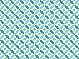 Vector floral seamless pattern with blue flowers and leaves creates a vintage wallpaper texture