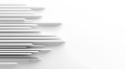 Abstract White Arrow Graphic Movement on White Background