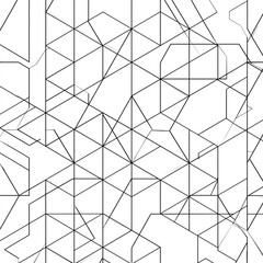 Geometric pattern with overlapping hexagons and lines