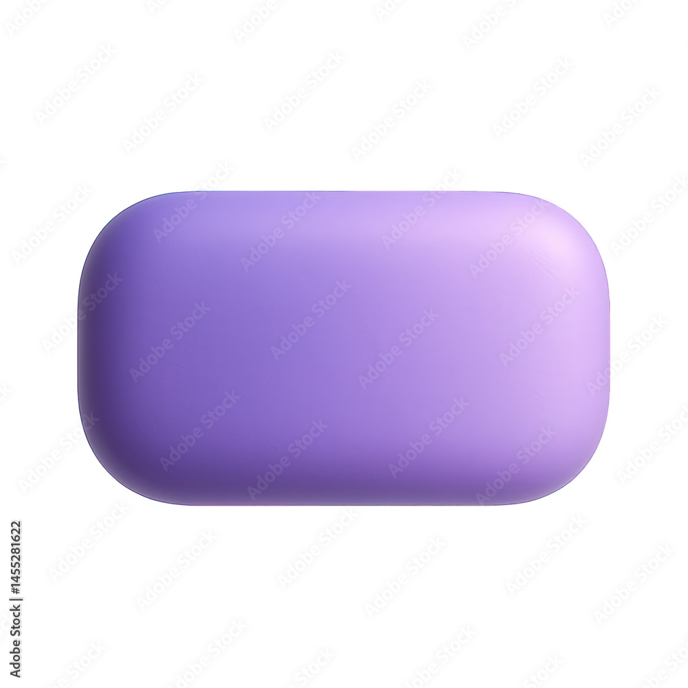 Poster a sleek purple 3d bar with soft rounded edges and a smooth matte texture, digitally rendered.