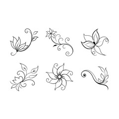 Elegant Floral Curve Vector Design – Decorative Botanical Ornament