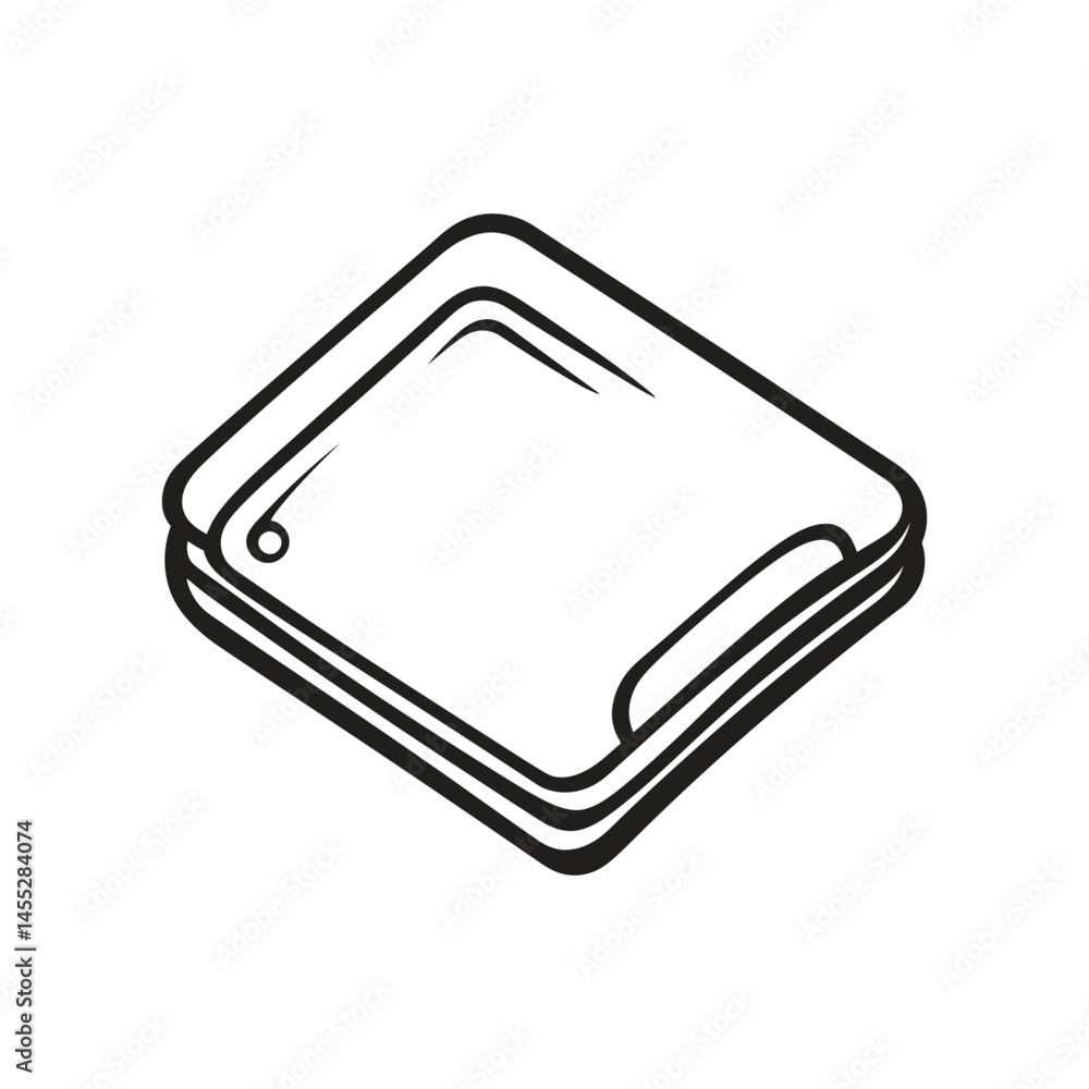 Poster stacked square napkins line art design on a transparent background