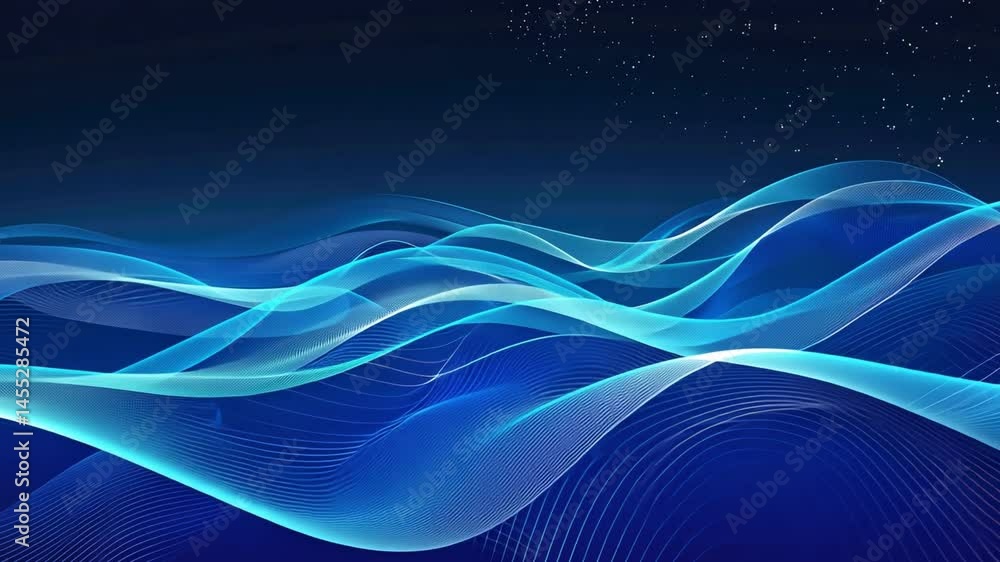 Poster serene abstract background fluid blue waves with smooth gradient design evoking tranquility and move