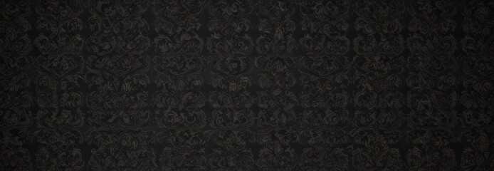 Fototapeta premium Elegant dark gothic damask, intricate seamless wallpaper design , interior, background, luxury