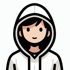 Obraz premium vector illustration of a person wearing a hoodie jacket