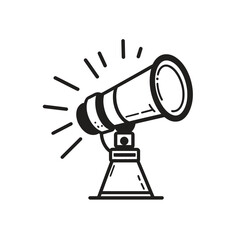 Telescope with Transparent Background, Astronomy Tool, Hand Drawn Telescope, Style