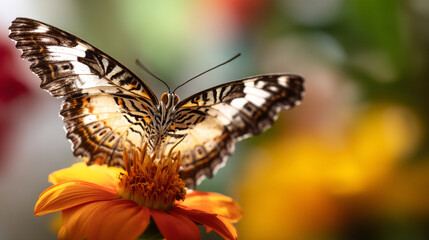 Butterfly on flower macro shot beautiful detailed wings nature photography art view