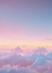 Fototapeta premium Pastel pink, blue, yellow ombre; soft, dreamy, cotton candy sky effect, fantasy, soft