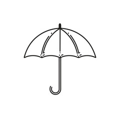 Umbrella Outline Icon with Transparent Background Simple Weather Protection Gear