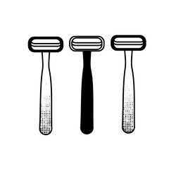 Disposable razors black and white vector illustration