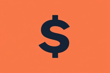 Flat minimal orange background with large black dollar symbol