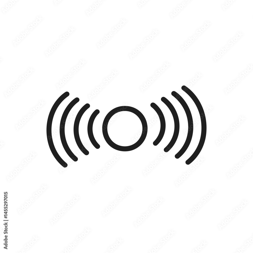 Poster wireless signal icon with waves in on transparent background