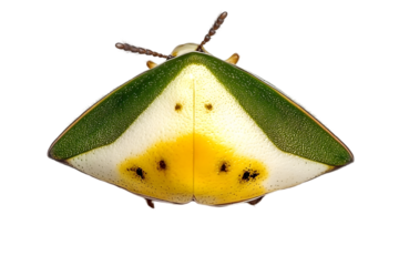 Isolated Photo of a Detailed Green and Yellow Insect with Transparent Background