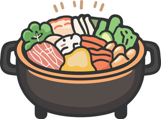 Cartoon hot pot material
